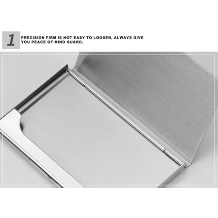 Slim Business Card Case for Men & Women, Pocket Metal Case, Professional Stainless Steel Business Card Holders, Purse Name Card Holder, Buckle Style Shut, 1 Pcs, 3.62x2.28 3.62" x 2.28" Silver*3.