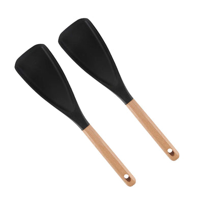 Cedar and Ash Spoon,3 in 1 Spatula Spoons Silicone for Stirring,Cedar and Ash Spoonula,Multifunction Spatula Cooking Spoon,Scooping & Serving,Cooking Spoon For Nonstick Cookingwares Black.