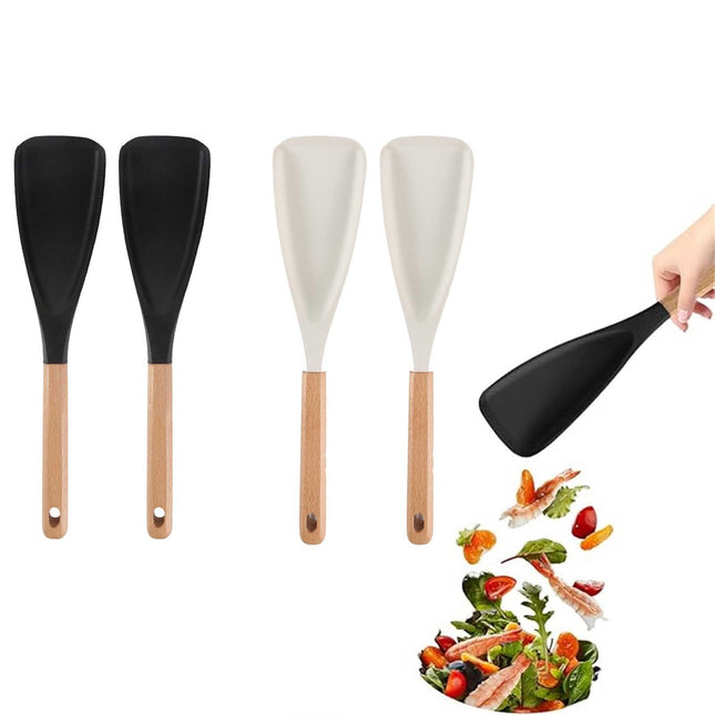 Cedar and Ash Spoon,3 in 1 Spatula Spoons Silicone for Stirring,Cedar and Ash Spoonula,Multifunction Spatula Cooking Spoon,Scooping & Serving,Cooking Spoon For Nonstick Cookingwares Black.