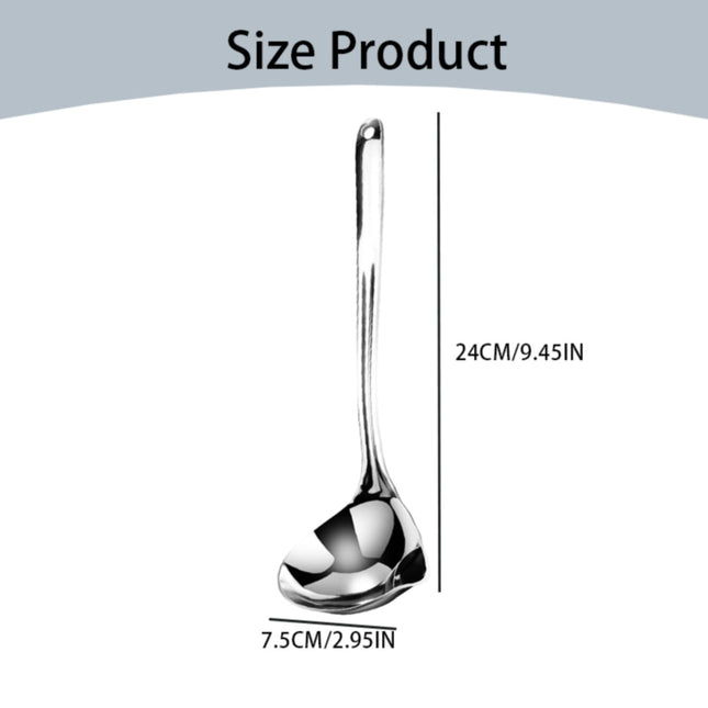 1 Pcs Small Soup Ladle,Stainless Steel Small Ladle With Pour Spout,9.45 Inch Soup Spoons,Kitchen Soup Laddle,Metal Spoon For Soups, Serving, Cooking, Stews And More,Kitchen Utensil Z_Silver.