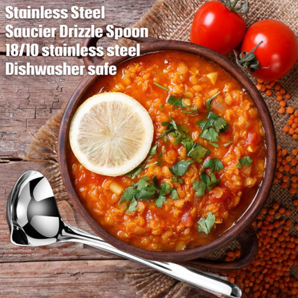 1 Pcs Small Soup Ladle,Stainless Steel Small Ladle With Pour Spout,9.45 Inch Soup Spoons,Kitchen Soup Laddle,Metal Spoon For Soups, Serving, Cooking, Stews And More,Kitchen Utensil Z_Silver.