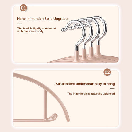 Premium Velvet Hangers, Heavyduty- Non Slip No Shoulder Bump Suit Hanger - Chrome Hooks,Space Saving Round Clothes Hanger for Coat,Sweater,Jackets,Pants,Household Silicone Clothes Hanger ( 10 Pack) Beige.