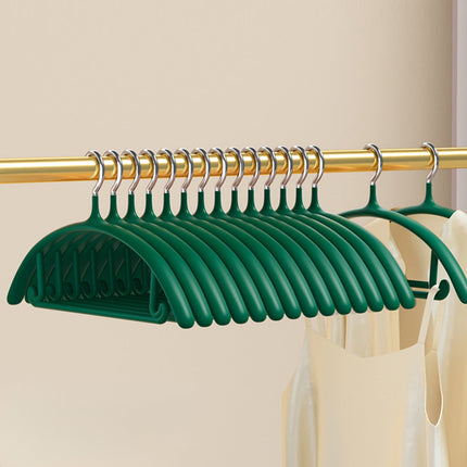 Premium Velvet Hangers, Heavyduty- Non Slip No Shoulder Bump Suit Hanger - Chrome Hooks,Space Saving Round Clothes Hanger for Coat,Sweater,Jackets,Pants,Household Silicone Clothes Hanger ( 10 Pack) Green.