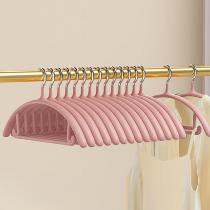 Premium Velvet Hangers, Heavyduty- Non Slip No Shoulder Bump Suit Hanger - Chrome Hooks,Space Saving Round Clothes Hanger for Coat,Sweater,Jackets,Pants,Household Silicone Clothes Hanger ( 10 Pack) Pink.