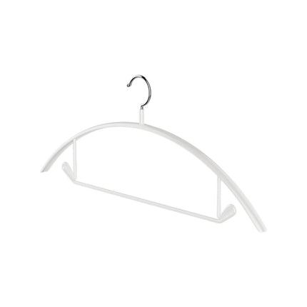 Premium Velvet Hangers, Heavyduty- Non Slip No Shoulder Bump Suit Hanger - Chrome Hooks,Space Saving Round Clothes Hanger for Coat,Sweater,Jackets,Pants,Household Silicone Clothes Hanger ( 10 Pack) White.