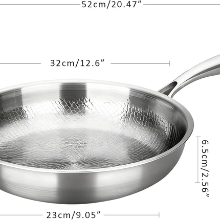 Titanium Pan,100% Non-toxic Titanium Pan,Non Stick Chemical-Free,Extreme Heat-Resistant & Lasts a Lifetime,Non-Stick Skillet for Home Use, Induction Cooktops And Gas Stoves for Omelettes Steaks 32cm.
