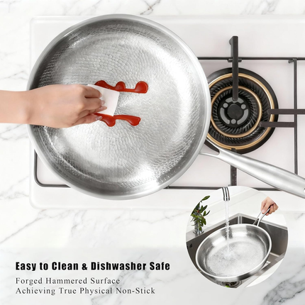 Titanium Pan,100% Non-toxic Titanium Pan,Non Stick Chemical-Free,Extreme Heat-Resistant & Lasts a Lifetime,Non-Stick Skillet for Home Use, Induction Cooktops And Gas Stoves for Omelettes Steaks 32cm.
