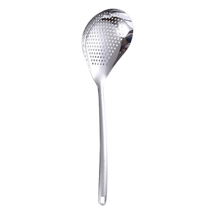 1 Pcs Skimmer Slotted Cooking Spoon,Kitchen Stainless Steel Slotted Spoon,13.97 Inch Skimmer Frying Spoon For Draining & Serving,Spoon With Holes,Slotted Spoons For Cooking,Kitchen Utensil,Silver.