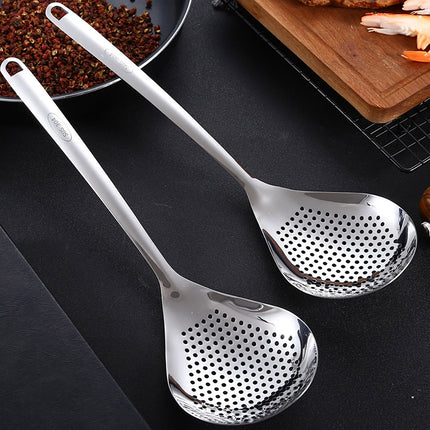 1 Pcs Skimmer Slotted Cooking Spoon,Kitchen Stainless Steel Slotted Spoon,13.97 Inch Skimmer Frying Spoon For Draining & Serving,Spoon With Holes,Slotted Spoons For Cooking,Kitchen Utensil,Silver.
