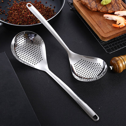 1 Pcs Skimmer Slotted Cooking Spoon,Kitchen Stainless Steel Slotted Spoon,13.97 Inch Skimmer Frying Spoon For Draining & Serving,Spoon With Holes,Slotted Spoons For Cooking,Kitchen Utensil,Silver.