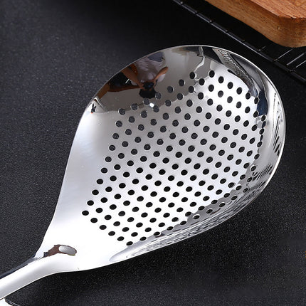 1 Pcs Skimmer Slotted Cooking Spoon,Kitchen Stainless Steel Slotted Spoon,13.97 Inch Skimmer Frying Spoon For Draining & Serving,Spoon With Holes,Slotted Spoons For Cooking,Kitchen Utensil,Silver.