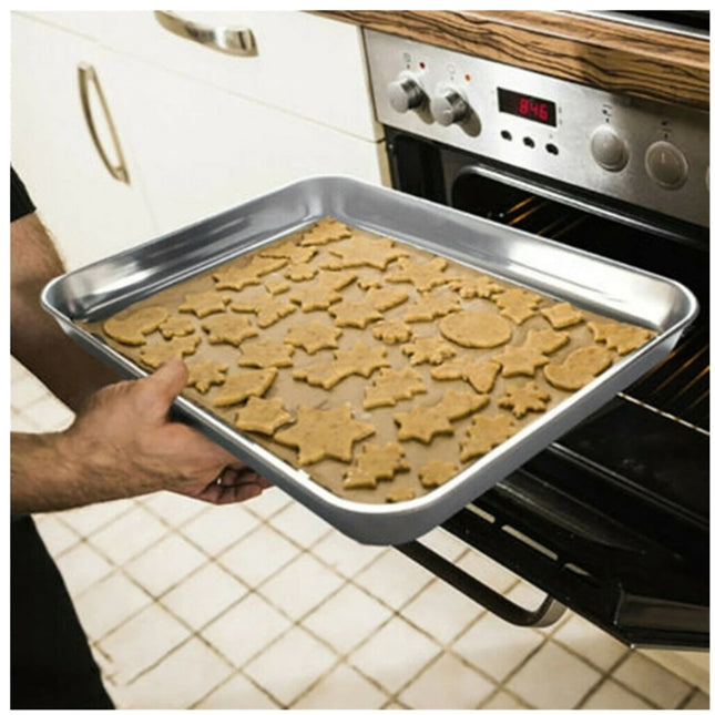 Stainless Steel Roasting, Pan Non-Stick Big Roaster Pan for Grilling or Drip Pan for Turkey, Durable Baking, Lasagna Pan, Dishwasher Safe, 1 Pcs, 10.63x7.87x0.79 10.63" x 7.87" x 0.79" Silver.