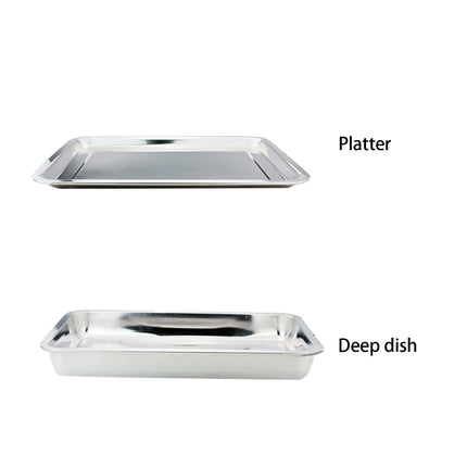 Stainless Steel Roasting, Pan Non-Stick Big Roaster Pan for Grilling or Drip Pan for Turkey, Durable Baking, Lasagna Pan, Dishwasher Safe, 1 Pcs, 10.63x7.87x0.79 10.63" x 7.87" x 0.79" Silver.