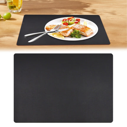 1 Pcs Placemats,Plastic Table Mats,16.93X11.81 Inch Rectangle Heat-Resistant Place Mat,Water-Proof Non-Slip Dining Table Mats,Wipeable Washable Placemats,Place Mats For Kitchen Table,Yellow Black.