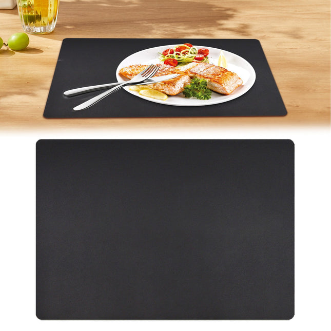 1 Pcs Placemats,Plastic Table Mats,16.93X11.81 Inch Rectangle Heat-Resistant Place Mat,Water-Proof Non-Slip Dining Table Mats,Wipeable Washable Placemats,Place Mats For Kitchen Table,Yellow Black.
