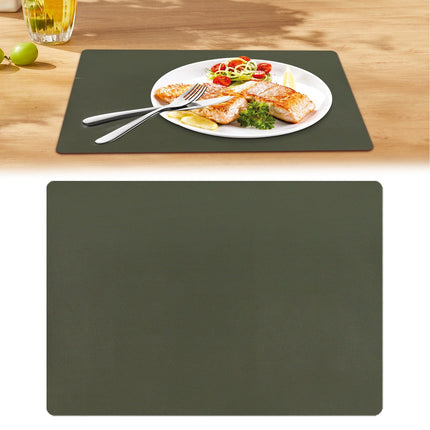 1 Pcs Placemats,Plastic Table Mats,16.93X11.81 Inch Rectangle Heat-Resistant Place Mat,Water-Proof Non-Slip Dining Table Mats,Wipeable Washable Placemats,Place Mats For Kitchen Table,Yellow Dark Green.