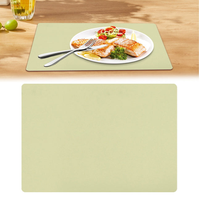 1 Pcs Placemats,Plastic Table Mats,16.93X11.81 Inch Rectangle Heat-Resistant Place Mat,Water-Proof Non-Slip Dining Table Mats,Wipeable Washable Placemats,Place Mats For Kitchen Table,Yellow Light Yellow.