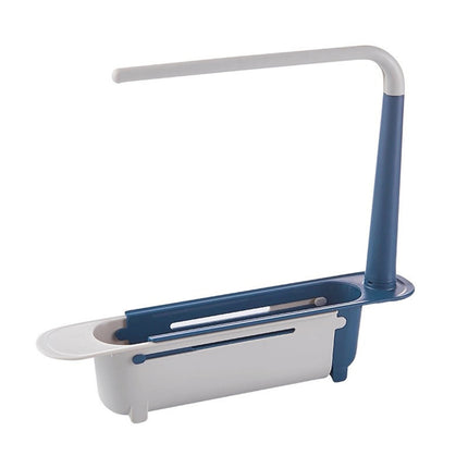 1 Pcs Telescopic Kitchen Over Sink Organizer With Towel Hanger,Expandable Dish Caddy Drying Rack,Drain Basket Tray Caddy,Adjustable Length Colander Rack Sponge Holder Storage Tray,Green Yellow.