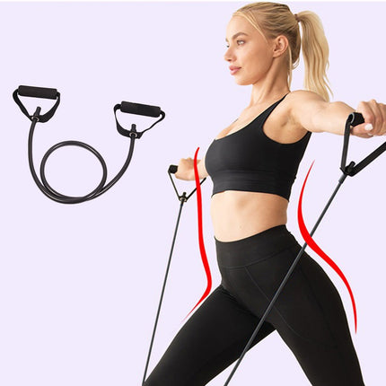 Resistance Bands with Handles, Exercise Bands with Handles, Single Resistance Bands for Resistance Training, Physical Therapy,Home Workouts, Fitness, Pilates,Shoulder And Neck Stretching Equipment Black.