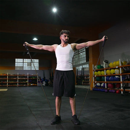 Resistance Bands with Handles, Exercise Bands with Handles, Single Resistance Bands for Resistance Training, Physical Therapy,Home Workouts, Fitness, Pilates,Shoulder And Neck Stretching Equipment Black.