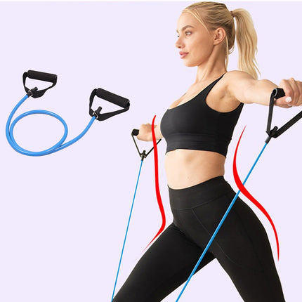 Resistance Bands with Handles, Exercise Bands with Handles, Single Resistance Bands for Resistance Training, Physical Therapy,Home Workouts, Fitness, Pilates,Shoulder And Neck Stretching Equipment Blue.