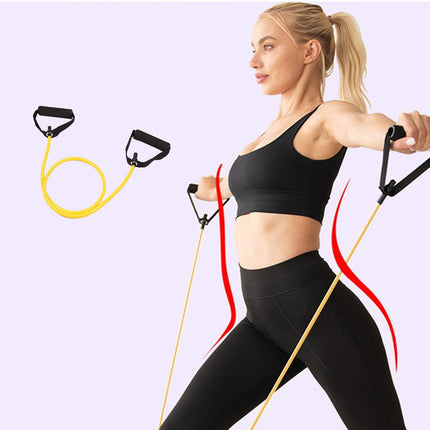 Resistance Bands with Handles, Exercise Bands with Handles, Single Resistance Bands for Resistance Training, Physical Therapy,Home Workouts, Fitness, Pilates,Shoulder And Neck Stretching Equipment Yellow.