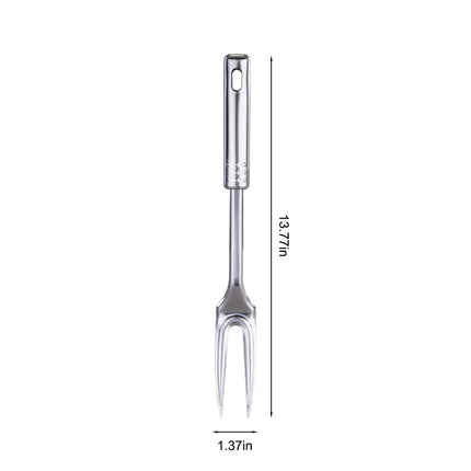 13-Inch Two Pronged Steak Fork Made of 304 Stainless Steel，Heavy Duty for Carving and Serving Meat，Comfortable Long Handle for Grilling and BBQ，Elegant Addition to Kitchen Utensils..