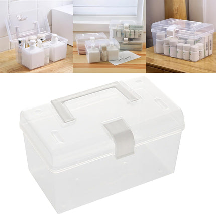 Plastic Storage Bins With Lid and Handle, Plastic Latch Storage Box, Stackable Storage Container, Small Plastic Storage Basket, Cute Organizer Box for Home, Office, 1 Pcs, 7.68x4.13x4.33 9.06" x 4.53" x 3.74" Clear.