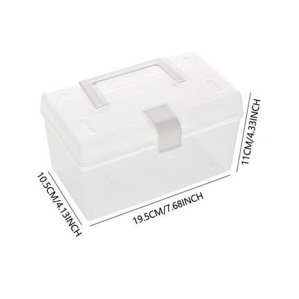 Plastic Storage Bins With Lid and Handle, Plastic Latch Storage Box, Stackable Storage Container, Small Plastic Storage Basket, Cute Organizer Box for Home, Office, 1 Pcs, 7.68x4.13x4.33 9.06" x 4.53" x 3.74" Clear.