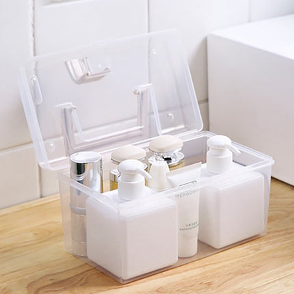 Plastic Storage Bins With Lid and Handle, Plastic Latch Storage Box, Stackable Storage Container, Small Plastic Storage Basket, Cute Organizer Box for Home, Office, 1 Pcs, 7.68x4.13x4.33 9.06" x 4.53" x 3.74" Clear.