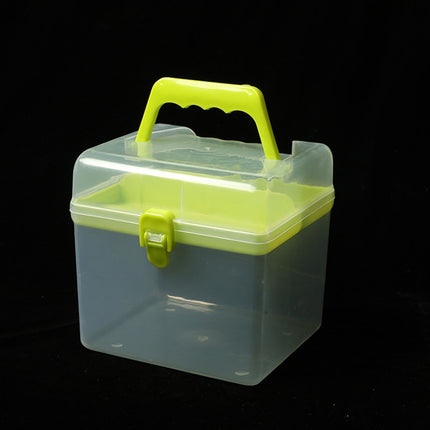 Plastic Storage Bins With Lid and Handle, Plastic Latch Storage Box, Stackable Storage Container, Small Plastic Storage Basket, Cute Organizer Box for Home, Office, 1 Pcs, 7.68x4.13x4.33 6.29" x 5.51" Green.