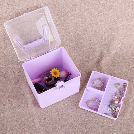 Plastic Storage Bins With Lid and Handle, Plastic Latch Storage Box, Stackable Storage Container, Small Plastic Storage Basket, Cute Organizer Box for Home, Office, 1 Pcs, 7.68x4.13x4.33 6.29" x 5.51" Green.