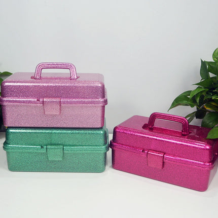 Plastic Storage Bins With Lid and Handle, Plastic Latch Storage Box, Stackable Storage Container, Small Plastic Storage Basket, Cute Organizer Box for Home, Office, 1 Pcs, 7.68x4.13x4.33 12.99" x 5.7" x 7.67" Green.