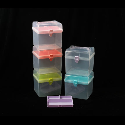 Plastic Storage Bins With Lid and Handle, Plastic Latch Storage Box, Stackable Storage Container, Small Plastic Storage Basket, Cute Organizer Box for Home, Office, 1 Pcs, 7.68x4.13x4.33 6.29" x 5.51" Orange.