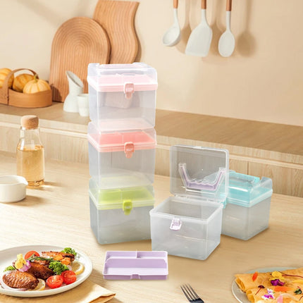 Plastic Storage Bins With Lid and Handle, Plastic Latch Storage Box, Stackable Storage Container, Small Plastic Storage Basket, Cute Organizer Box for Home, Office, 1 Pcs, 7.68x4.13x4.33 6.29" x 5.51" Purple.