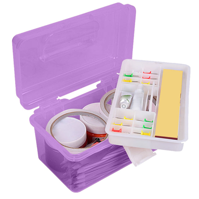Plastic Storage Bins With Lid and Handle, Plastic Latch Storage Box, Stackable Storage Container, Small Plastic Storage Basket, Cute Organizer Box for Home, Office, 1 Pcs, 7.68x4.13x4.33 7.08" x 3.54" x 4.13" Purple.