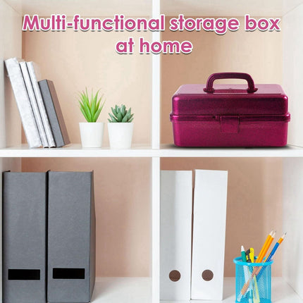 Plastic Storage Bins With Lid and Handle, Plastic Latch Storage Box, Stackable Storage Container, Small Plastic Storage Basket, Cute Organizer Box for Home, Office, 1 Pcs, 7.68x4.13x4.33 12.99" x 5.7" x 7.67" Red.