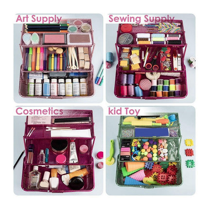 Plastic Storage Bins With Lid and Handle, Plastic Latch Storage Box, Stackable Storage Container, Small Plastic Storage Basket, Cute Organizer Box for Home, Office, 1 Pcs, 7.68x4.13x4.33 12.99" x 5.7" x 7.67" Red.