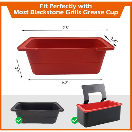 Reusable Silicone Grease Cup Liners for Grills and Griddles,High-Temperature Food-Grade Material Catches Drippings,Dishwasher Safe for Easy Cleaning,Eco-Friendly Alternative to Foil Pans Orange.