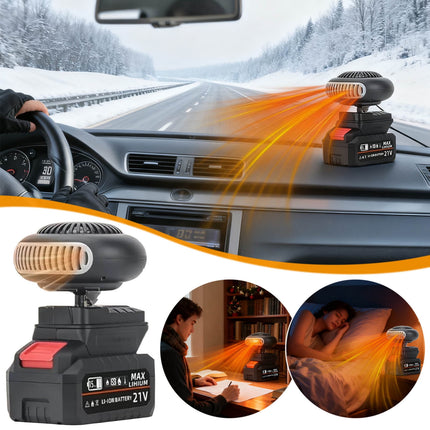 Portable Lithium Battery Fan with 3-in-1 Heating and Defogging,Large-Capacity Battery for Home,Car,or Outdoors,Safe Overheat Protection with Multiple Settings,Provides Instant Warmth Anywhere Section B10 (UK regulations).