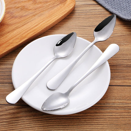 2 Pcs Grapefruit Spoons,Serrated Edge Stainless Steel Spoons,Stainless Steel Fruit Spoon,Dessert Spoons,Serrated Edge Spoons For Easily Cut Fruit,Dessert Cheese Vegetables Kitchen Tool 2 PCS.