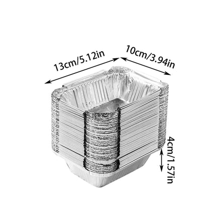50 Pcs Disposable Aluminum Baking Pans,Rectangular Foil Trays for Grilling and Baking,Oven-Safe and Eco-Friendly,Perfect for Brownies,Lasagna,or Outdoor BBQ,No Cleanup Needed. 50pcs 230ML.