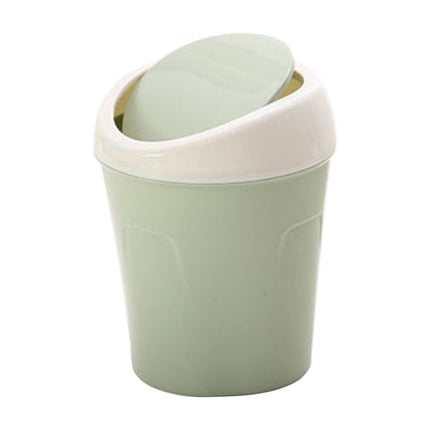 Mini Desk Trash Can with Swing Lid,Tiny Countertop Garbage Bin Portable Waste Basket for Desktop Home Office&Desktop Garbage Can Trash Waste Bin Basket Dustbin Container Home Car for Green Blue.