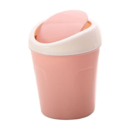 Mini Desk Trash Can with Swing Lid,Tiny Countertop Garbage Bin Portable Waste Basket for Desktop Home Office&Desktop Garbage Can Trash Waste Bin Basket Dustbin Container Home Car for Green.