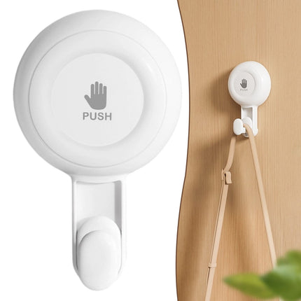 Powerful Suction Cup Shower Hooks for Towel, Loofah, 360° Rotatable Damage-free Hanging Versatile Wall Hooks for Inside Bathroom, Decoration, Removable Suction Holders, 1 Pcs, 4.37x2.67x1.81 4.37" x 2.67" x 1.81" White2.