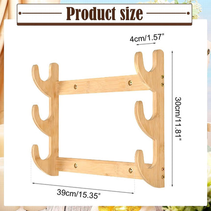 Bow Rack, Wall Mount Sword Holder, Wooden Wall Mount Bow Hanger Heavy Duty Archery Bows Wall Holder for Compound & Recurve Bows, Only Rack, 1 Pcs, 15.35x11.81x1.57 15.35" x 11.81" x 1.57" Beige.