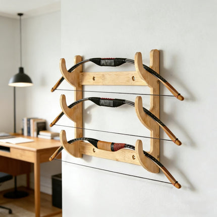 Bow Rack, Wall Mount Sword Holder, Wooden Wall Mount Bow Hanger Heavy Duty Archery Bows Wall Holder for Compound & Recurve Bows, Only Rack, 1 Pcs, 15.35x11.81x1.57 15.35" x 11.81" x 1.57" Beige.