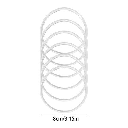 30 oz Replacement Rubber Lid Ring, 3.15 Inch Diameter Gasket Seals, White Lid Gasket Rings for Insulated Stainless Steel Tumbler, 6 Pcs 3.15" Clear*6.