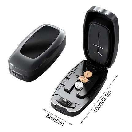 Dual Fixing Clips, Multi-Pill Cutting, Adjustable Slot Pill Cutter - Fits Small/Large Pills, Vitamins, Oval/Long Tablets | 1/2, 1/3, 1/4 Even Splitting, Precision Split, Hidden Sharp Blade B.