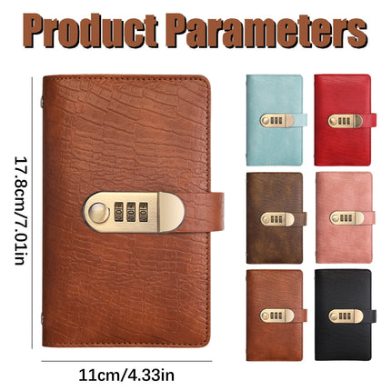 Money Saving Book - Cash Saving Journal with Combination Lock, 100-Page Vintage Budget Planner, Protect Privacy, Organize Finances for Beginners, Men, Women, Plan Savings and Track Progress, 1 Pcs 7.01" x 4.33" Brown.